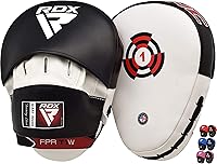 RDX Maya Hide Leather Focus Mitts - Curved Boxing Pads for MMA, Muay Thai, Kickboxing, Karate Training