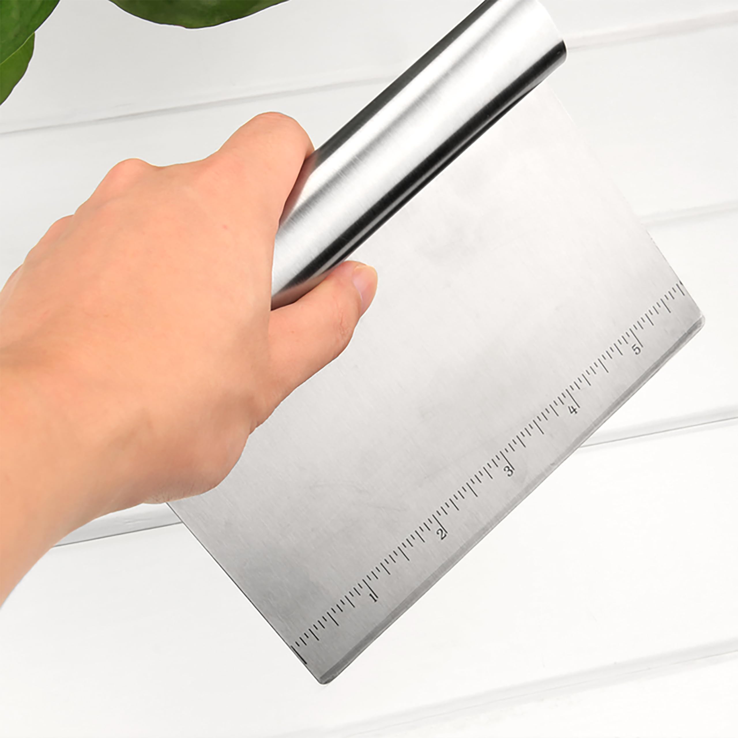 Promosyonca Metal Pasta Kesici ve Ölçekli Hamur Kazıyıcı, Paslanmaz Çelik