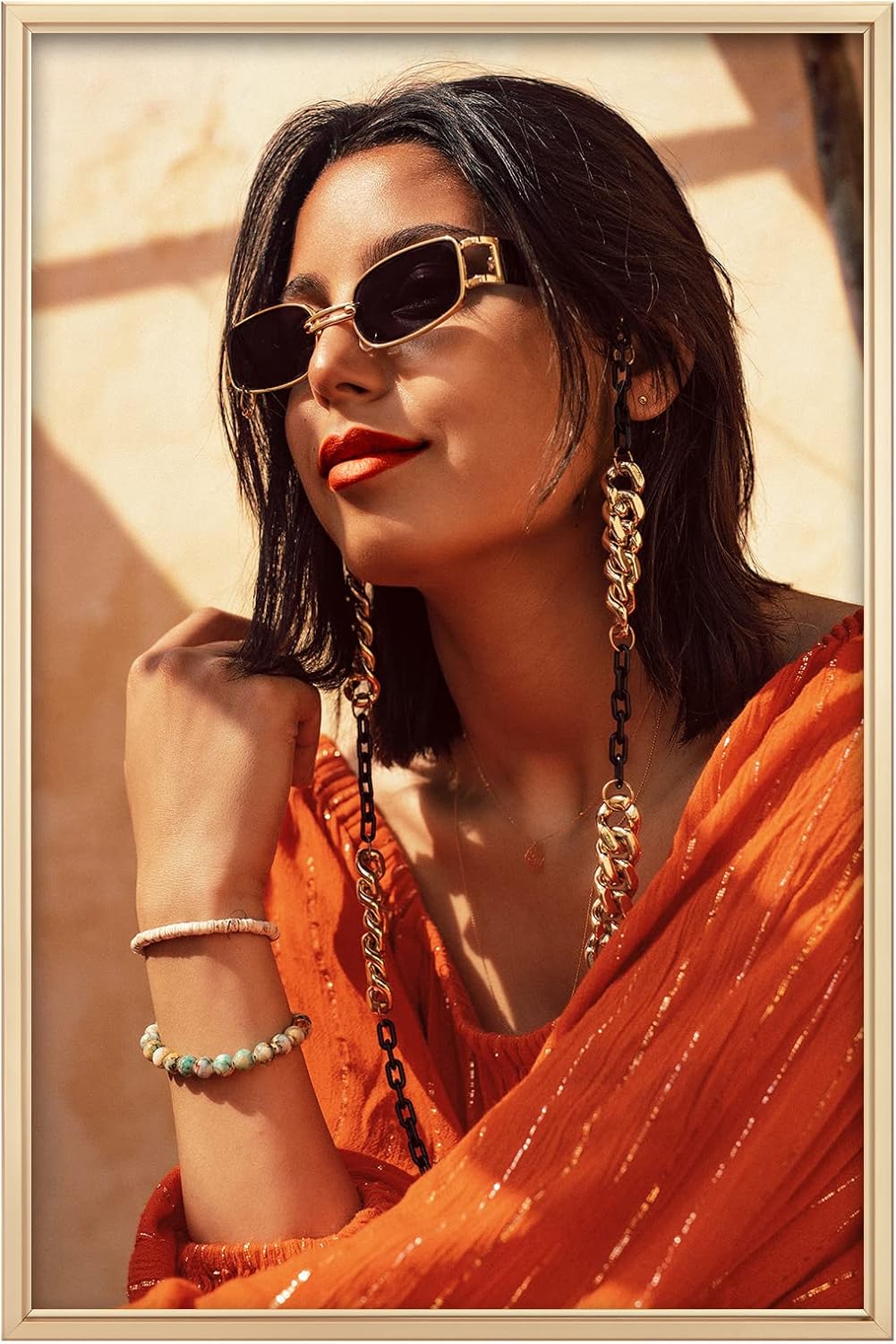 Matte Gold 16x24 Frame - Single Frame, 16 x 24 Poster Frame for Artwork, Puzzles, Photos and Movie Posters Picture Frames, Perfect Christmas Frame