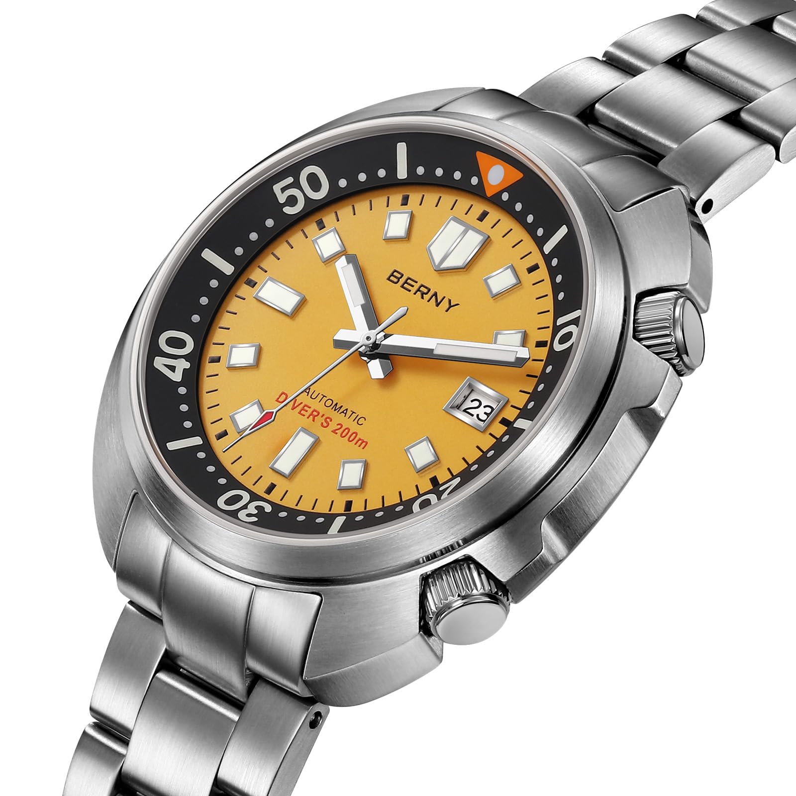 BERNY Relojes Hombres Reloj Automático 20ATM Reloj De Buceo Impermeable Reloj De Pulsera Mecánico Analógico para Hombres con Recubrimiento AR Súper Luminoso Lente De Zafiro Relojes De Moda