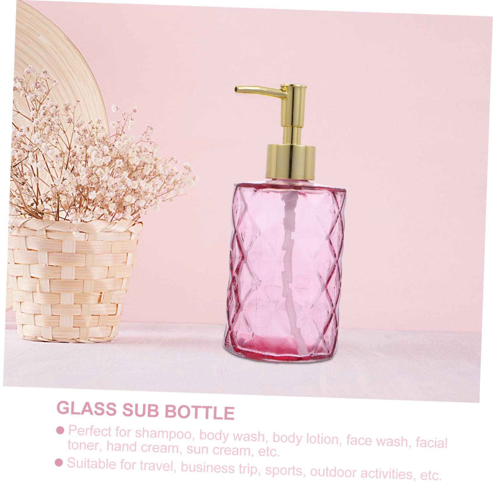 Set di 3 Dispenser Bottiglia a Pompa in Vetro per Body Wash