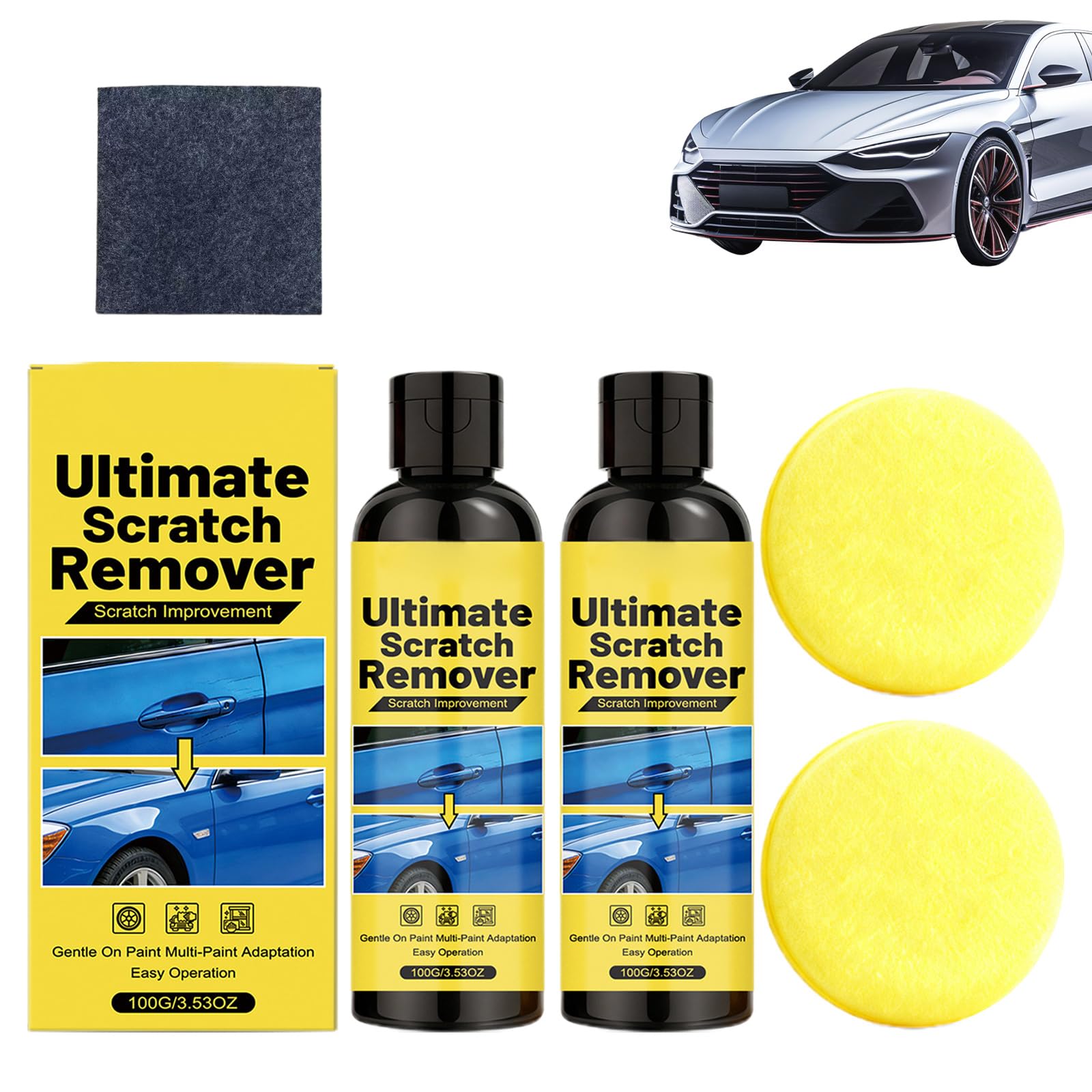 FixaPro Kratzer Entferner Auto, Scratch Remover Auto, Fixa Pro, mit FixaPro das Magische Auto-Reinigungstuch gegen Kratzer aller Art, Autokratzer-Entfernungsset für Flache Kratzer (2 Stück)