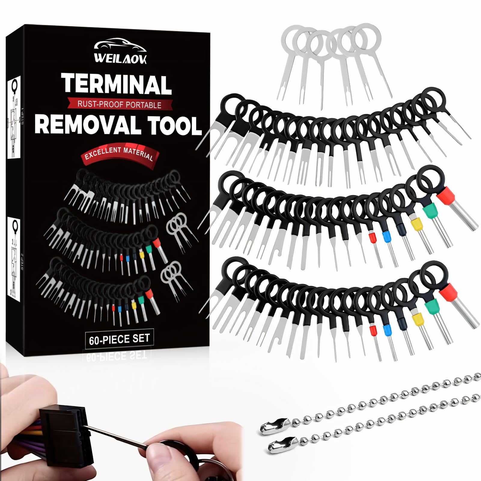 Buaak 82-teiliges Auspinwerkzeug Set - KFZ Stecker Entriegelungswerkzeug Für Auto Elektrik