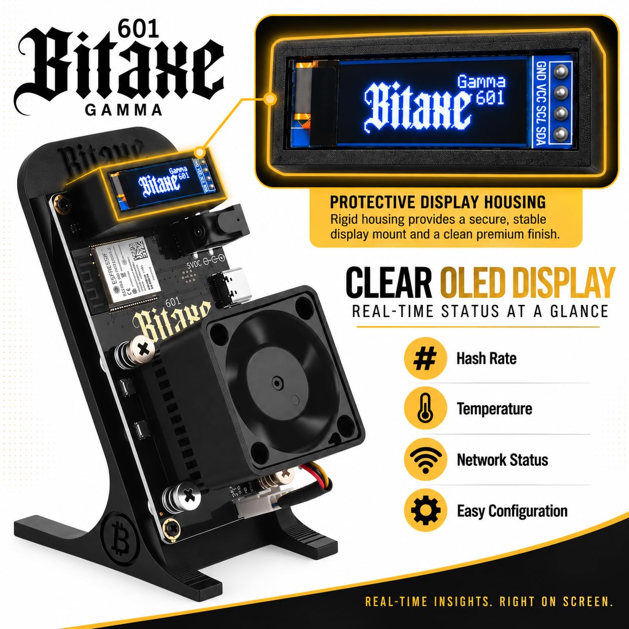 Bitaxe Gamma 601, Bitcoin Miner, 1.2TH/s Hashrate, BM1370 ASIC Chip, 18W/TH Power Efficiency, Lottery Bitcoin Miner, WiFi Enabled, Solo Miner — Amazon image 3