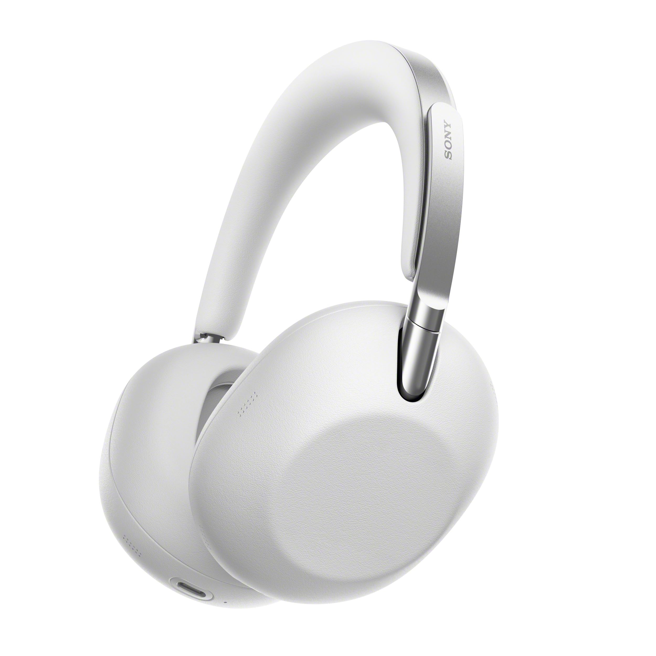 SONY 1000X THE COLLEXION Luksusowe bezprzewodowe słuchawki nauszne Bluetooth, dźwięk Hi-Res, aktywna redukcja hałasu Premium NC, 360 Spatial Audio, etui, iOS & Android, platynowo-białe, nowy model