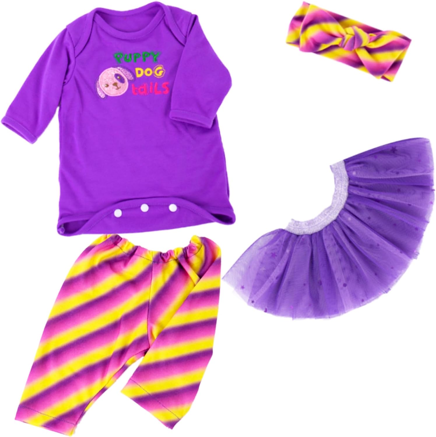 Aori 2.0 Reborn Baby Dolls Clothes Outfit Clothing 4 Pcs