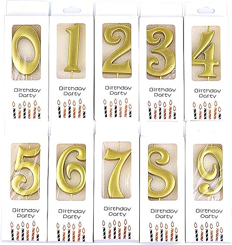 10 velas de cumpleaños con números, velas digitales de cumpleaños, para hornear, postre, pastel, fiesta, ambiente romántico, decoración número 0-9,