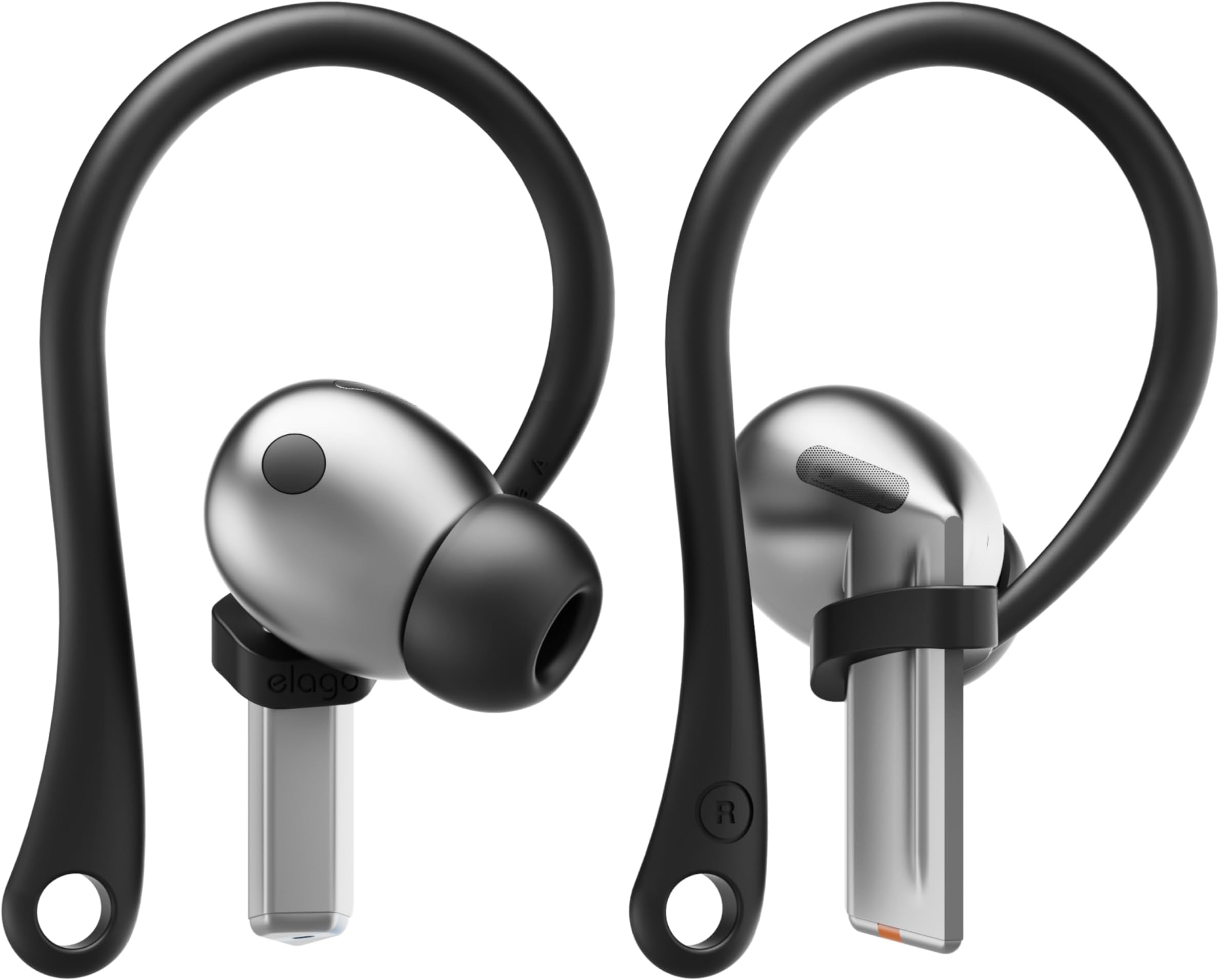 elago Ear Hooks compatible with Galaxy Buds 3 and Galaxy Buds 3 Pro Anti Slip Soft Silicone Earbuds Hooks - Black
