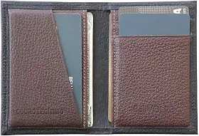 Carteira Masculina Antifurto Proteção RFID Slim Mini Couro Legítimo Cartões Cédulas CNH CIN Loja de Fabrica (Preto e Marrom)