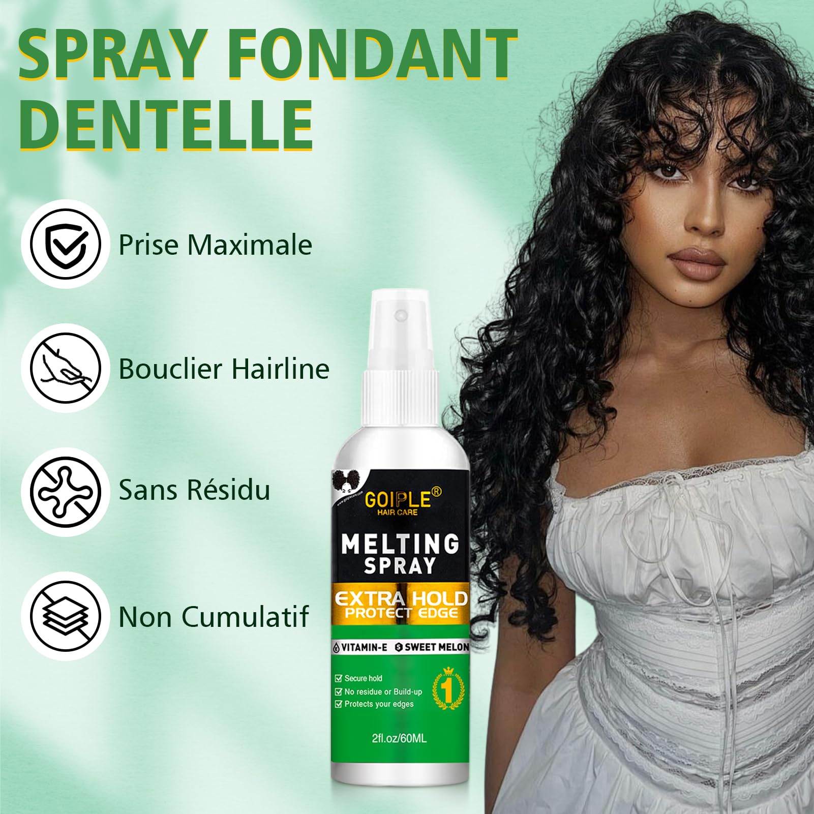 Colle Perruque Lace Wig - Tenue Ferme Extrême, Wonder Lace Bond Lace Melt Mousse, Lace Spray, Spray Cheveux, Melting Spray Wig, Wig Remove, Kit D’Installation De Perruque