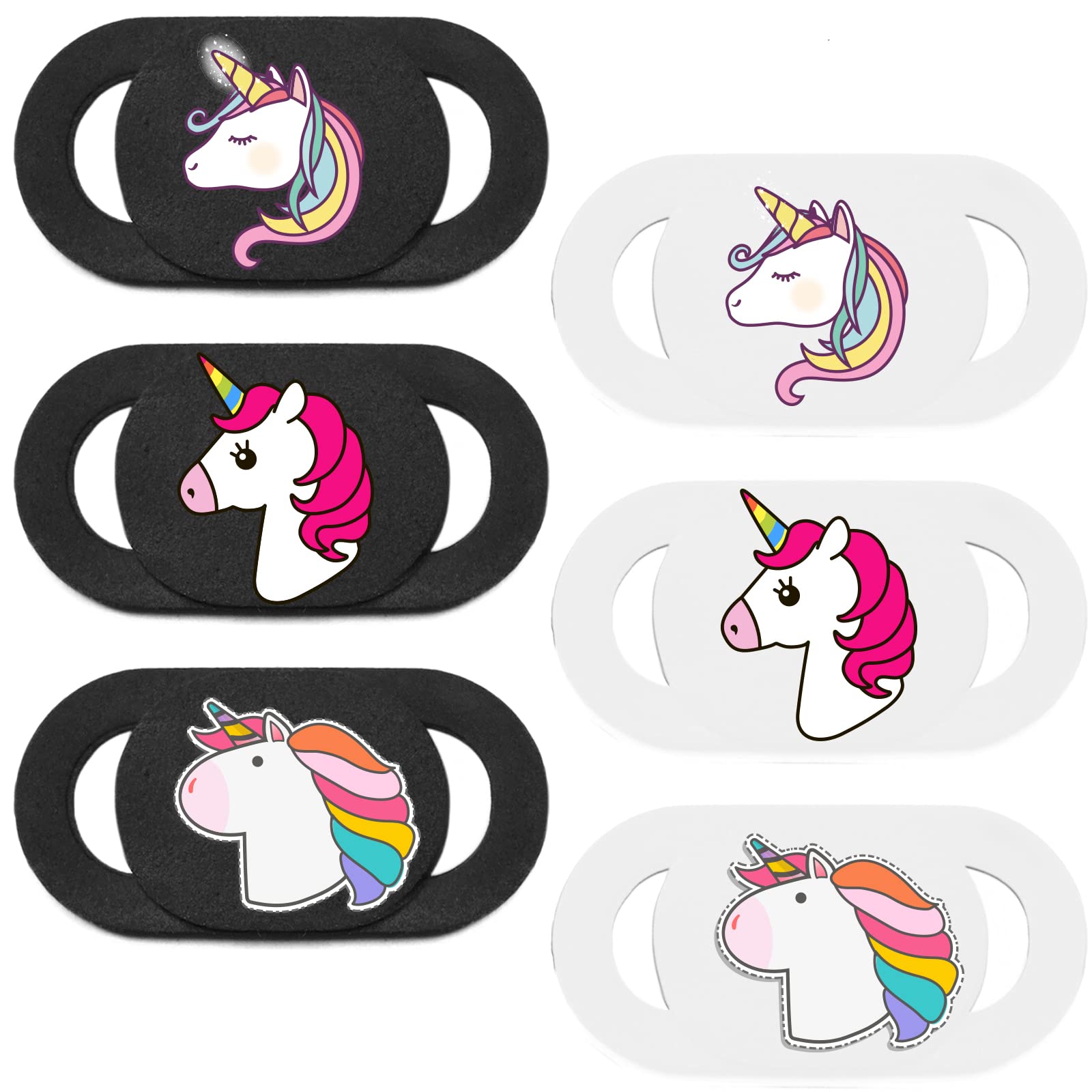 Veekyvicky Laptop Camera Cover Slide Webcam Cover for Privacy Fits for Mini PC, PC, Surface, Tablet, Desktop Computer, Smart Phone - 3 Packs, Unicorn Head-image-31