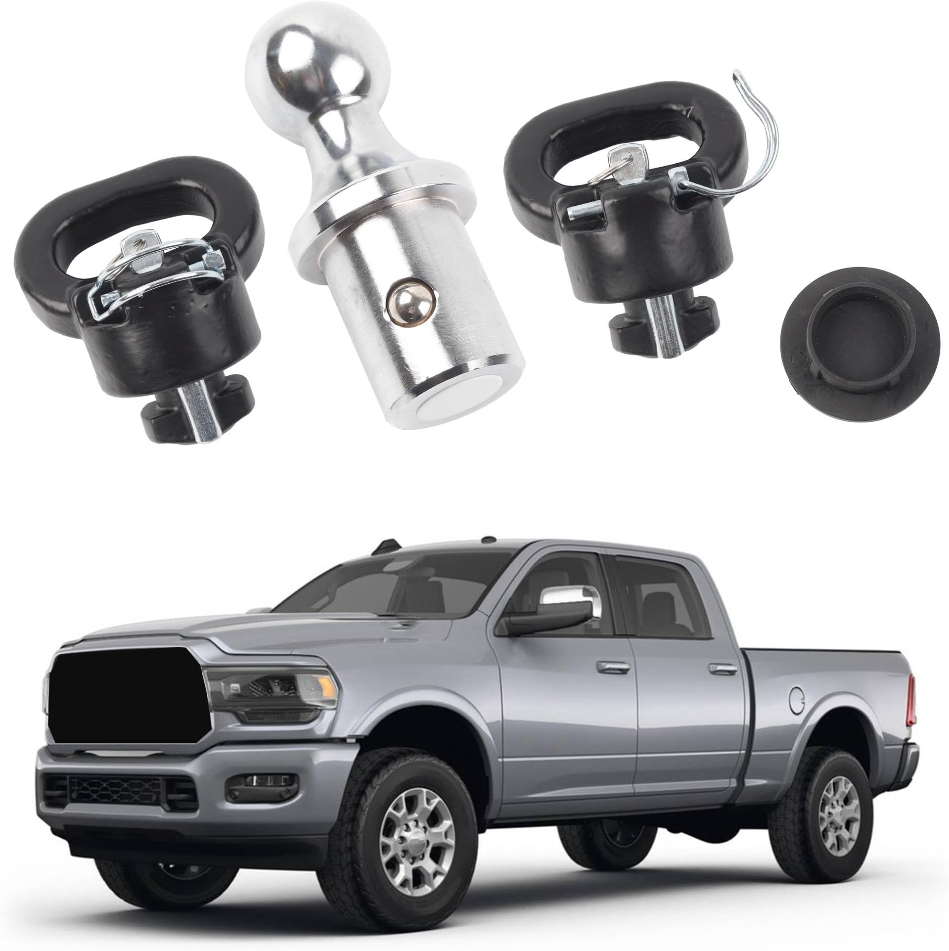 Mopar 82216057AA 2 5/16" Gooseneck Ball W/Safety Chain Tie