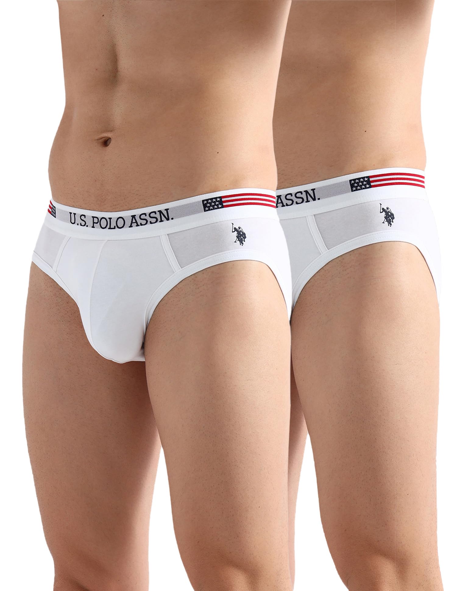 Mens Elasticized Waist Solid Underwear Briefs - Pack of 2