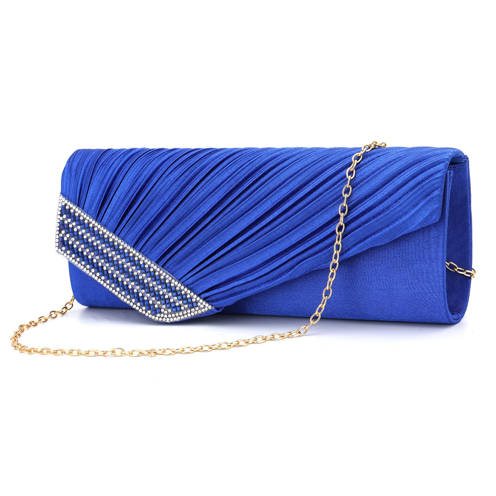 Lukery Pochette Donna Elegante a Busta, Design Paillettes Pochette da Sera Moda Borsa da Sera con Catena Clutch Elegante Pochette da Cerimonia Borse a Tracolla per Festa Matrimonio