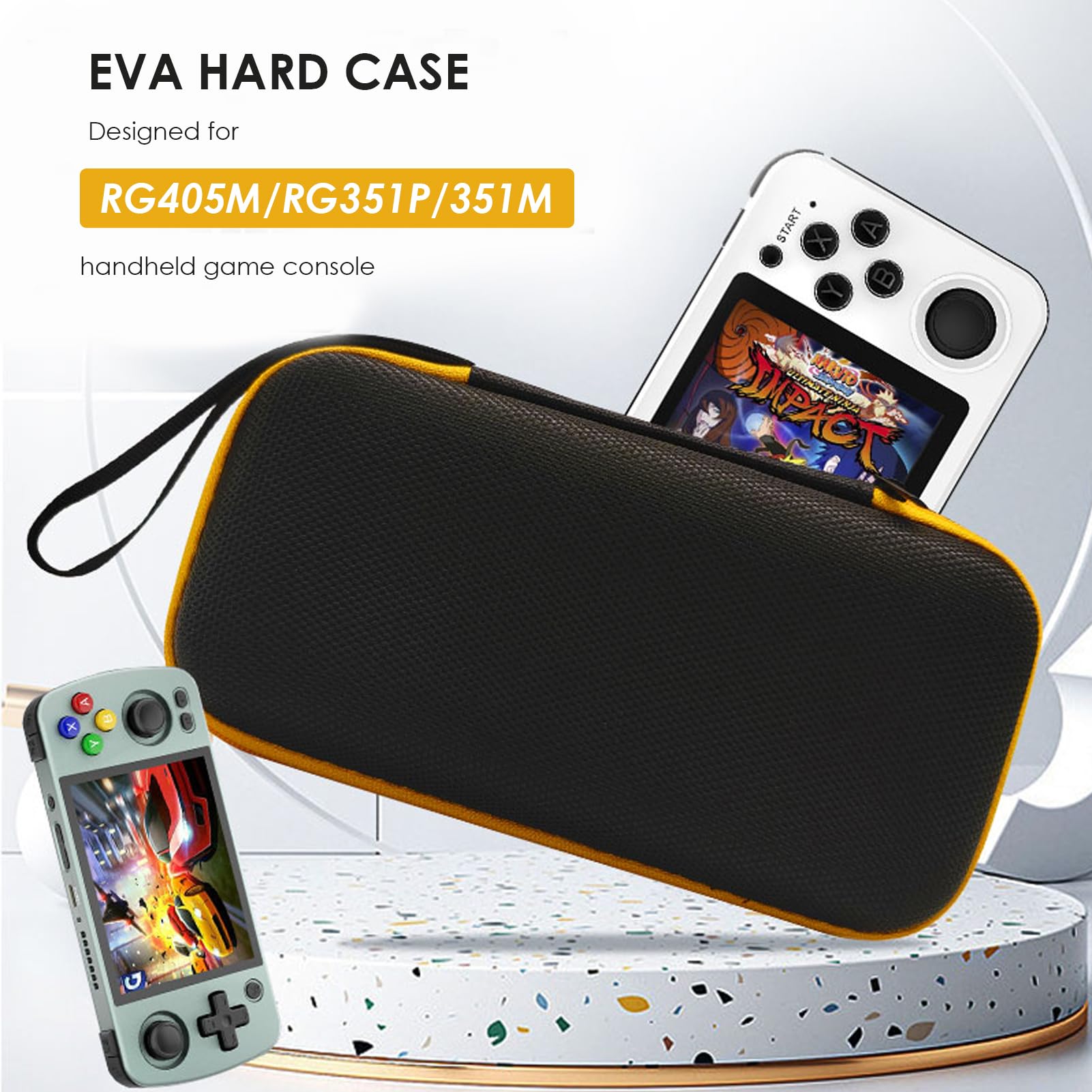 Yunseity Eva-Hartschale für die Handheld-Spielekonsole RG405M/RG351P/, Tragbare Tragetasche, Schützende Aufbewahrungstasche, Stoßfest