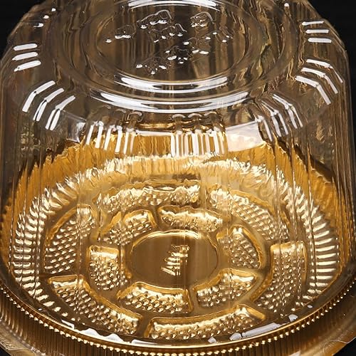 Miniatura 5 de UPKOCH 40 cajas de plástico transparente para tartas con tapas, recipientes de 4 pulgadas para pasteles de fiesta en el hogar, panadería, doradas,