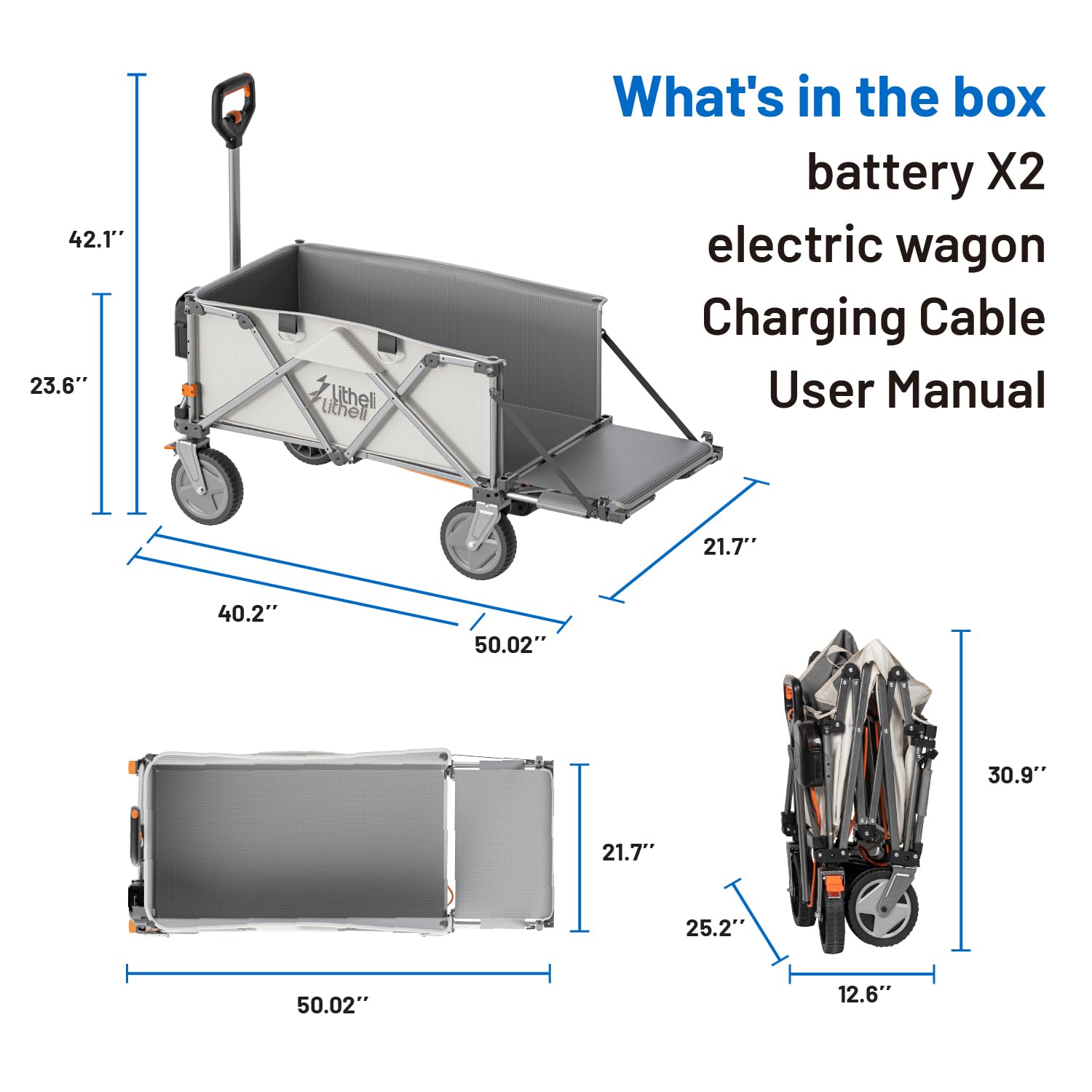 Litheli Electric Utility Wagon Cart - Image 8