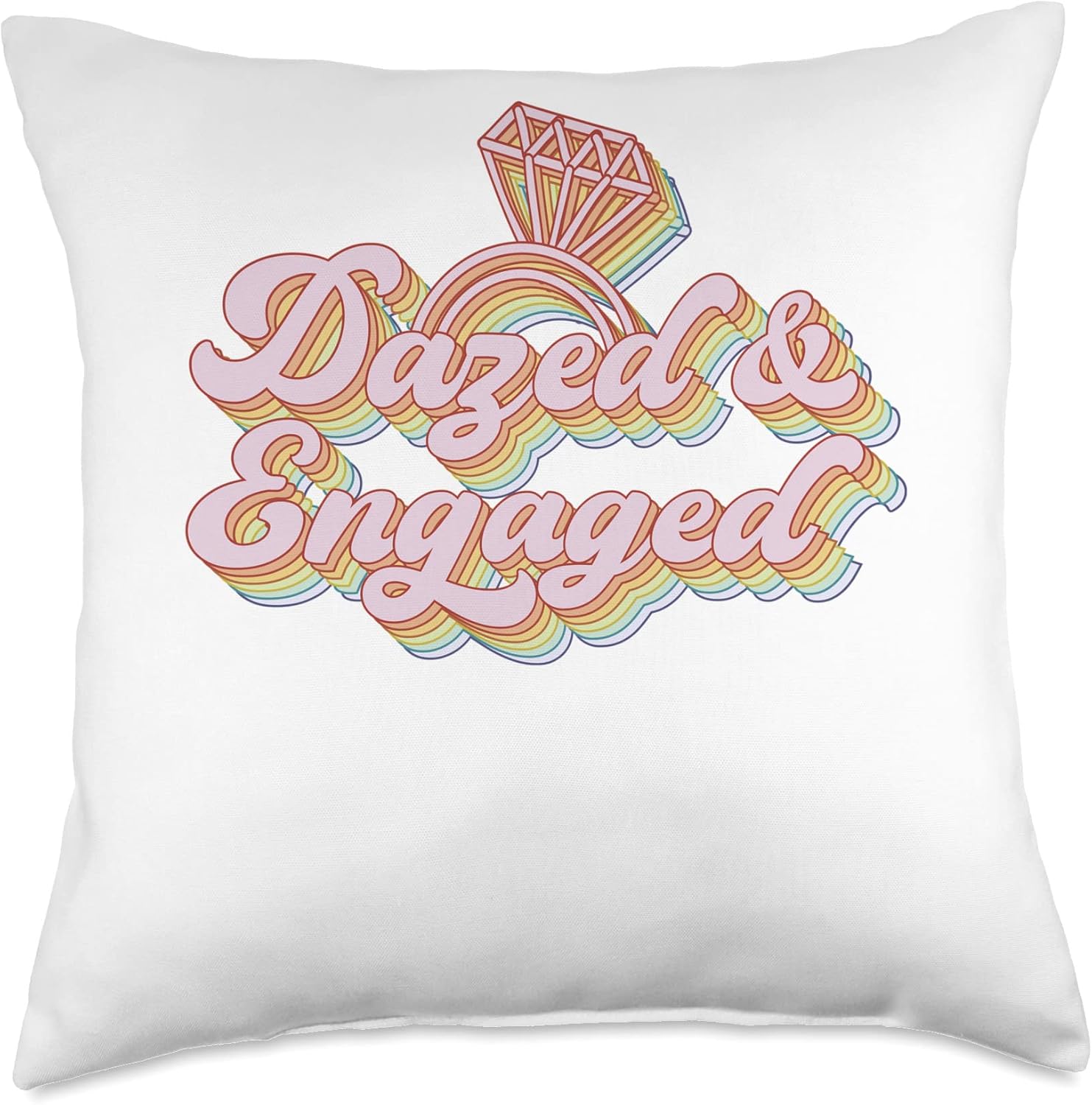 VGGJ Retro Dazed And Engaged Bachelorette Bridal Party Throw Pillow