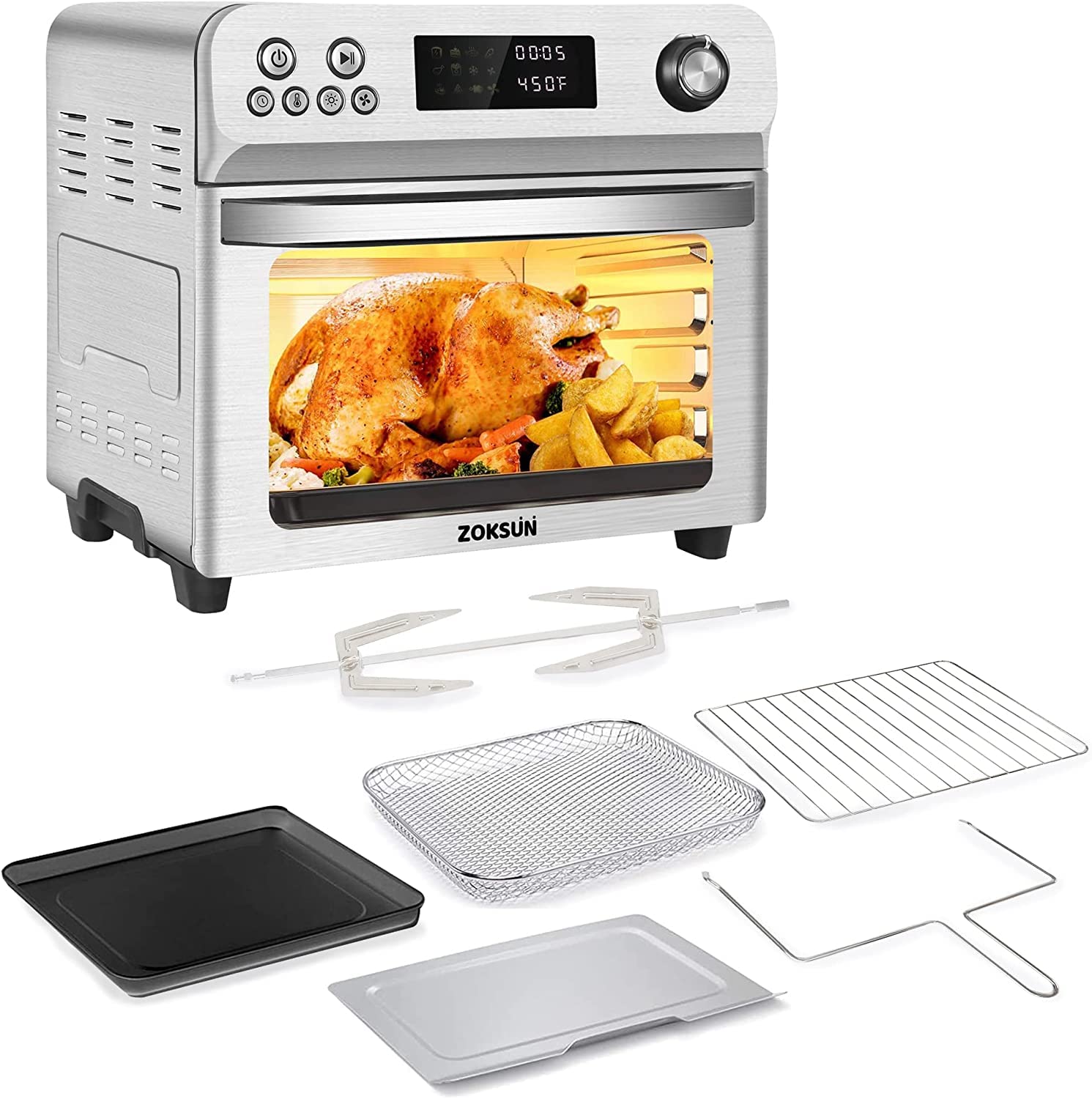toaster oven with stainless steel interior