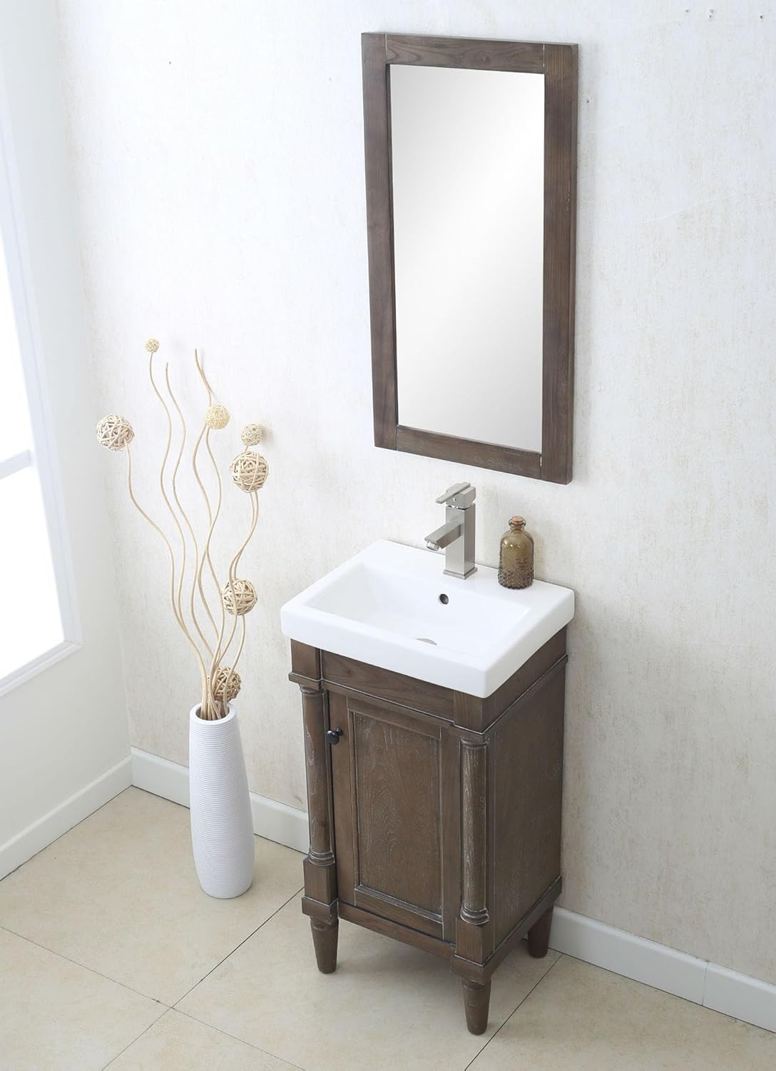 Legion Furniture WLF7021-18 18" Weathered Sink Vanity without Faucet, Grey