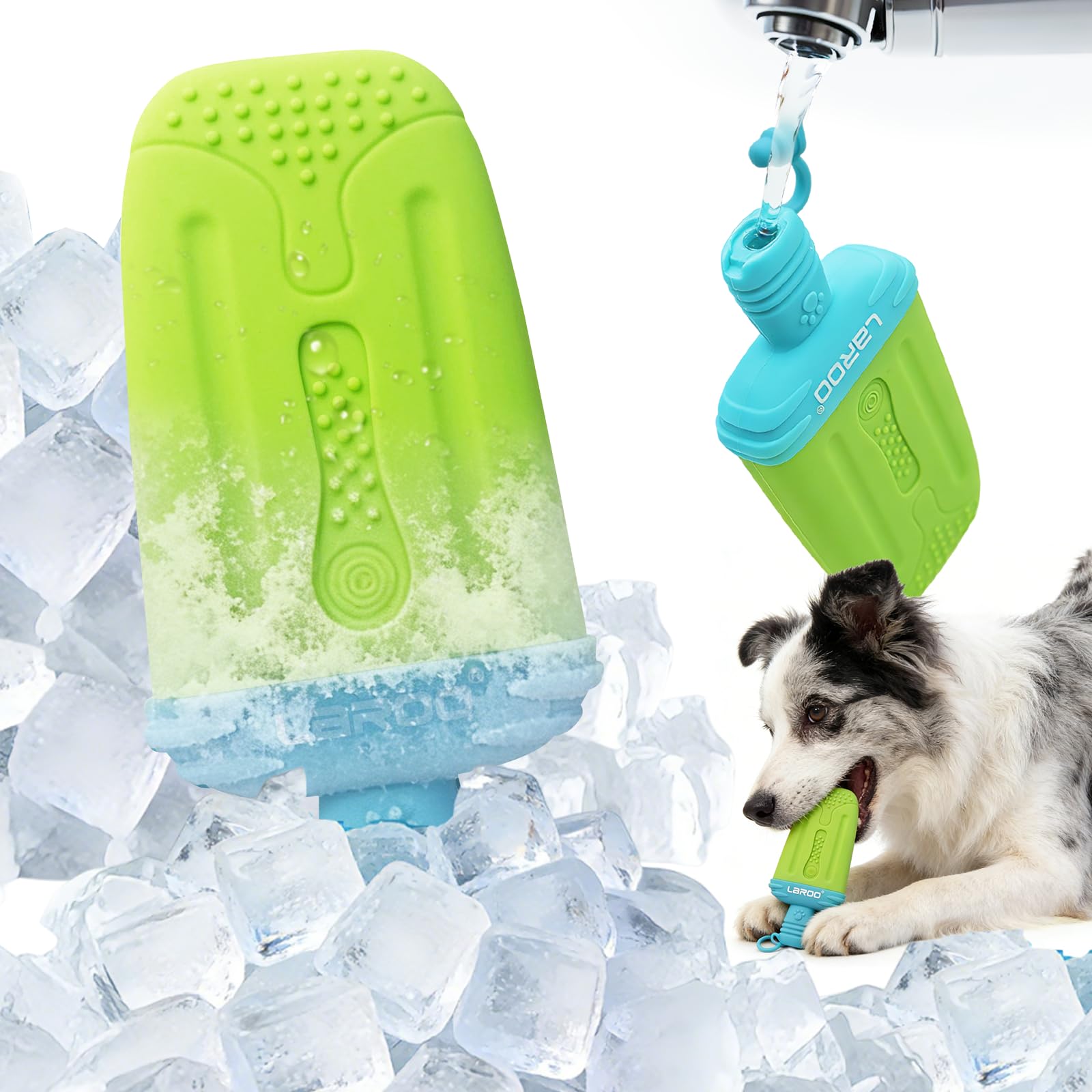 Jouet rafraîchissant pour chien eau gelée anti coup de chaleur LaRoo Ice Pop vert