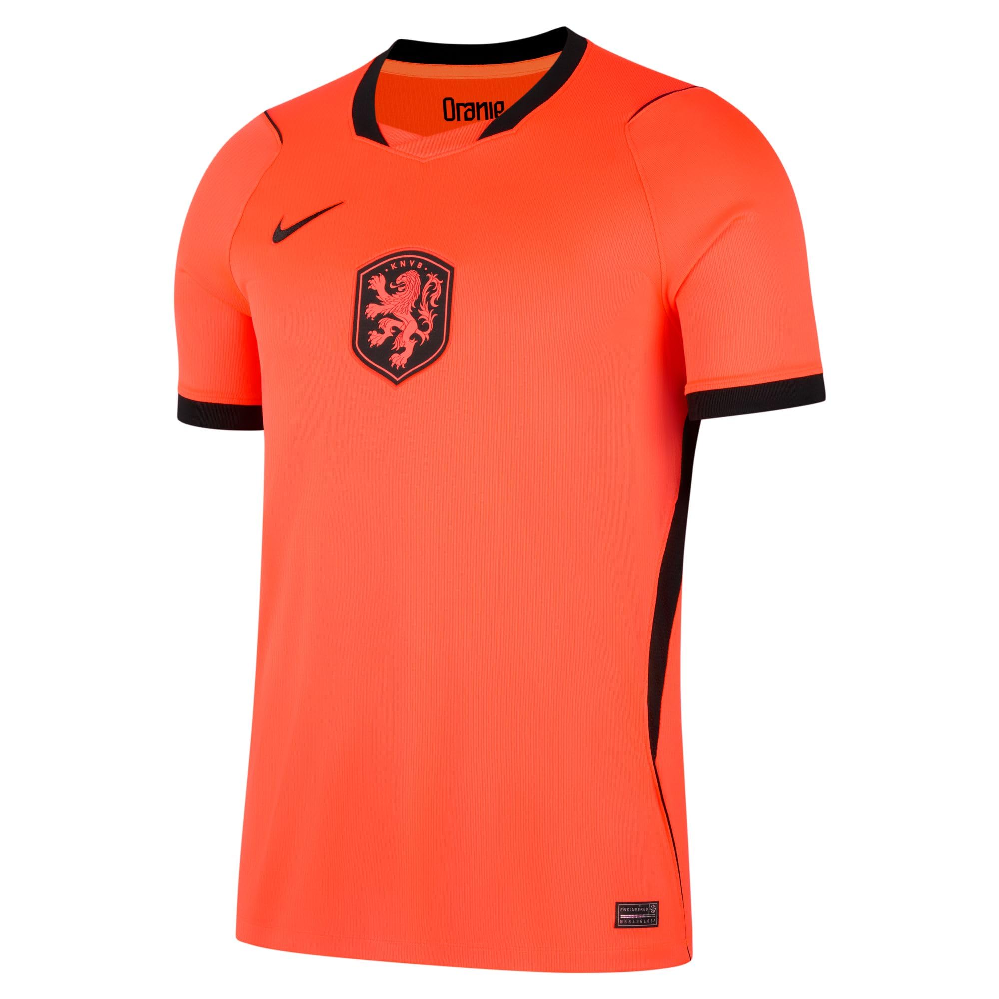 Nike Men's KNVB Dri-Fit SS Stadium Home Jersey, Hyper Crimson/Black, L