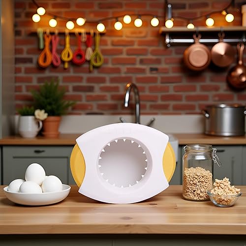 Miniatura 2 de Abridor de cáscara de huevo amarillo, cortador de huevos, separador de galletas de huevo para cortar rápidamente la parte superior de huevos,