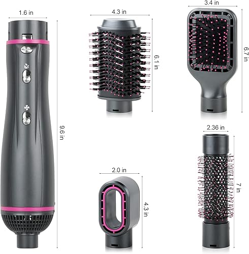 Miniatura 7 de Cepillo para secadora de pelo 4 en 1 desmontable secador y voluminizador cepillo de aire caliente cepillo para secadora de pelo cepillo para