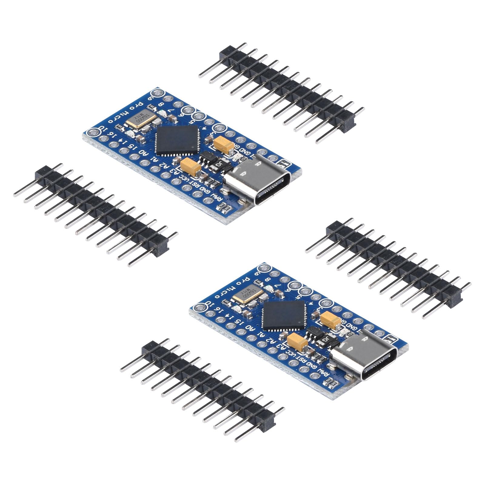 diymore 2PCS Pro Micro 32U4 Chip Module Type-C Development Board 5V 16MHz Microcontroller Board with Pin Header