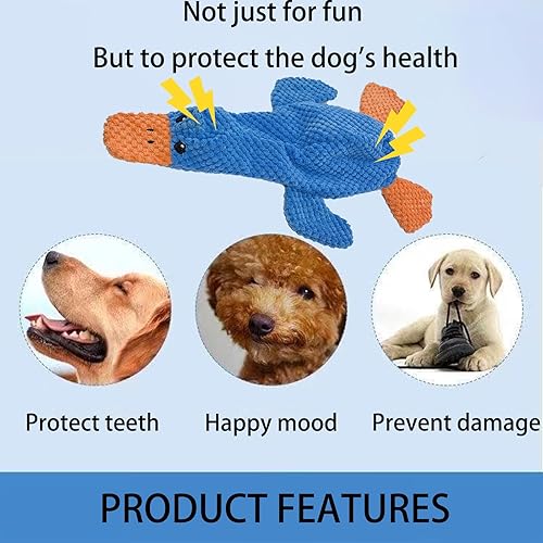 Miniatura 5 de Paquete de 3 juguetes para perros sin relleno, juguetes chirriantes para perros grandes, juguetes de peluche para masticadores agresivos, razas