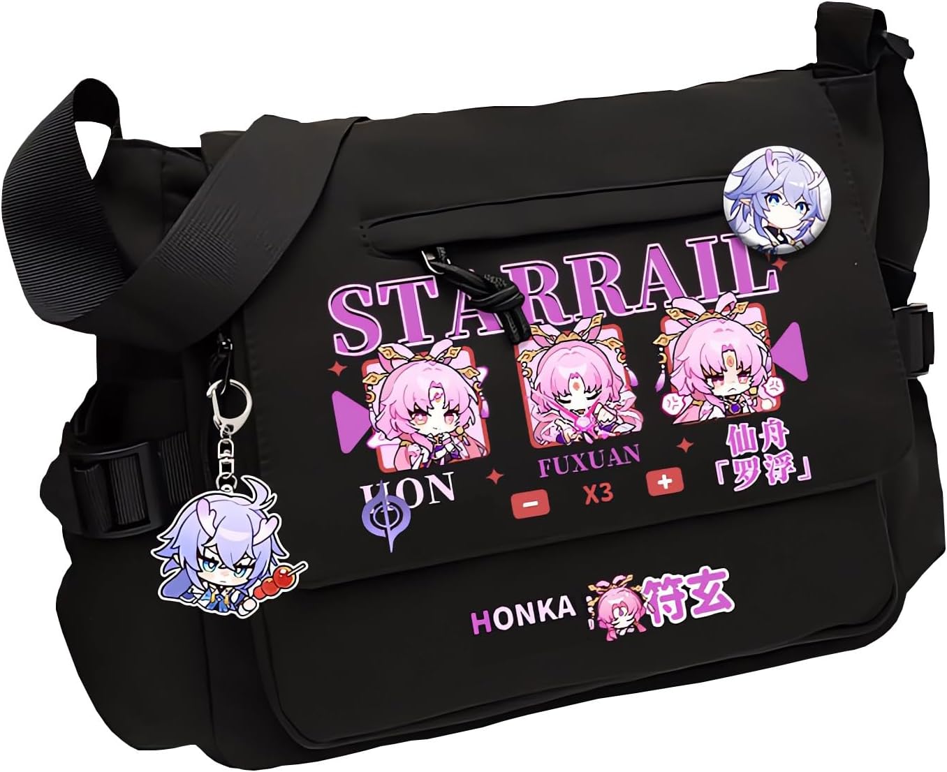 Game Handbag Crossbody Bag, Cute Single Shoulder Bag, Adult 3D Print Anime Backpack Black-1