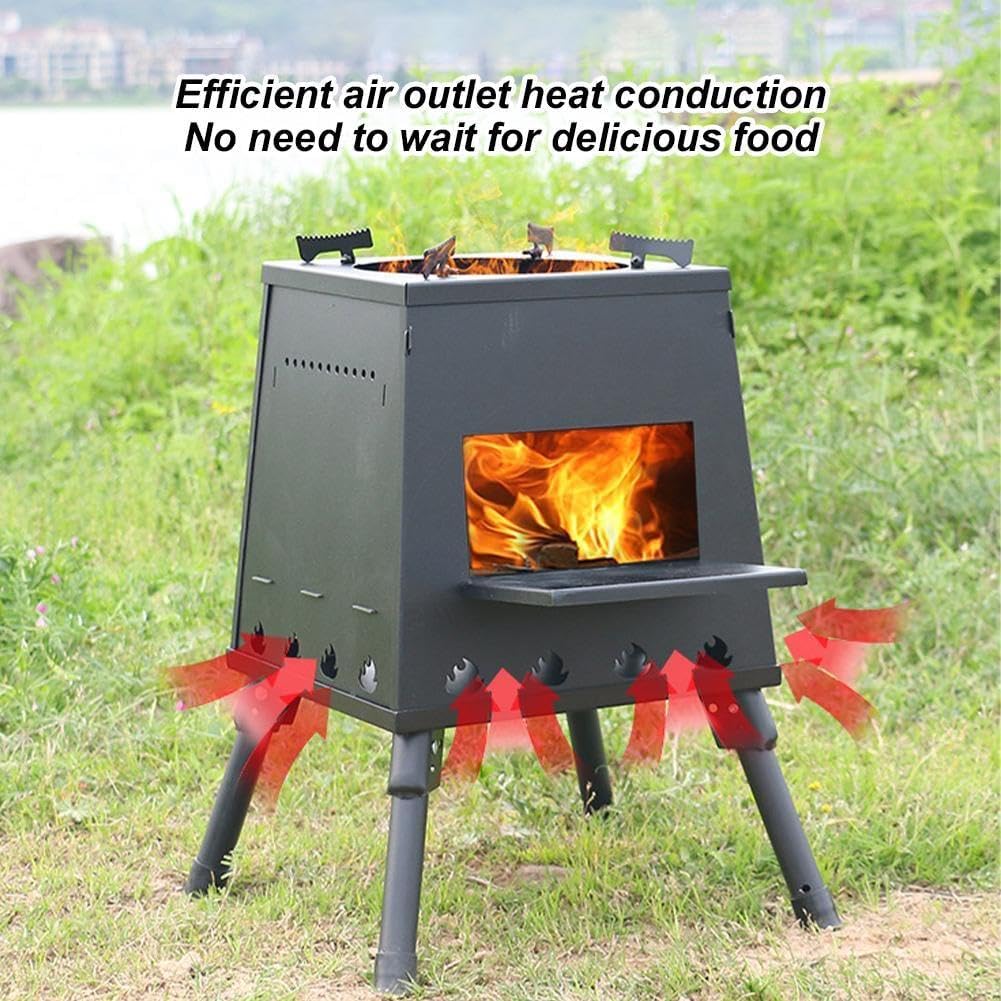 OMABETA Poêle à Bois Extérieur Réchaud Portatif En Acier Inoxydable