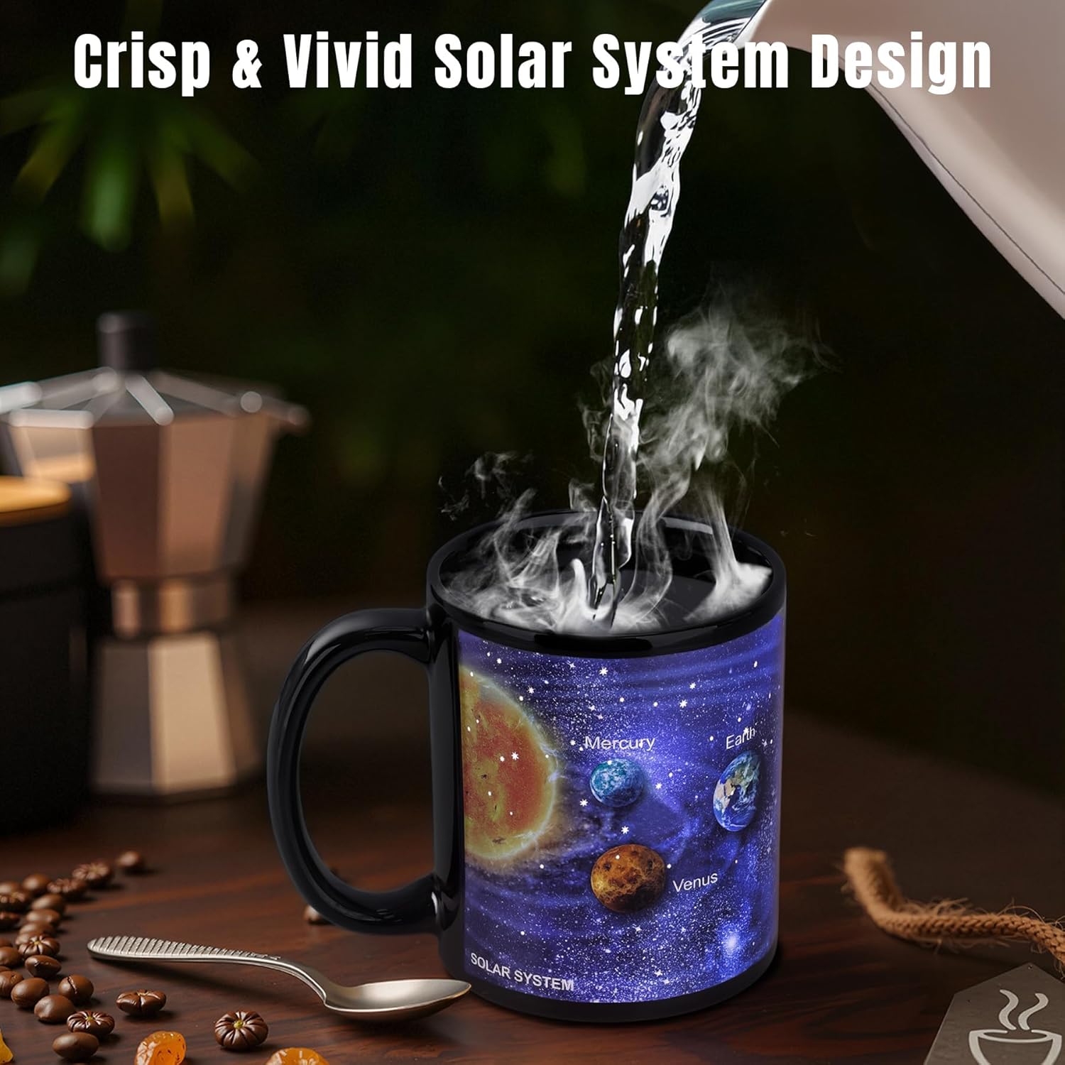 Antner Heat Changing Solar System Coffee Mug 12oz Magic Heat Sensitive Color Changing Ceramic Cup, Hand Wash Only, Astronomy Gifts for Men Women - Image 4