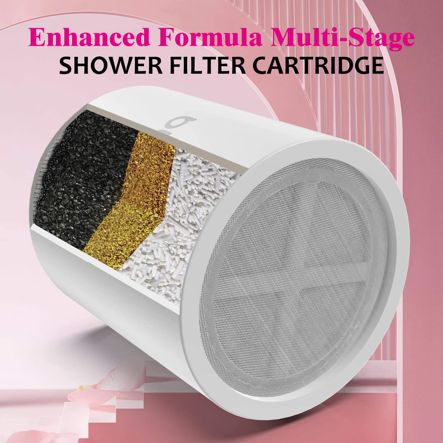 Cartucho de filtro de ducha multietapa de fórmula mejorada, cartucho de filtro de repuesto universal de alto rendimiento, elimina el cloro, metales pesados y otros sedimentos, reduce la picazón seca y