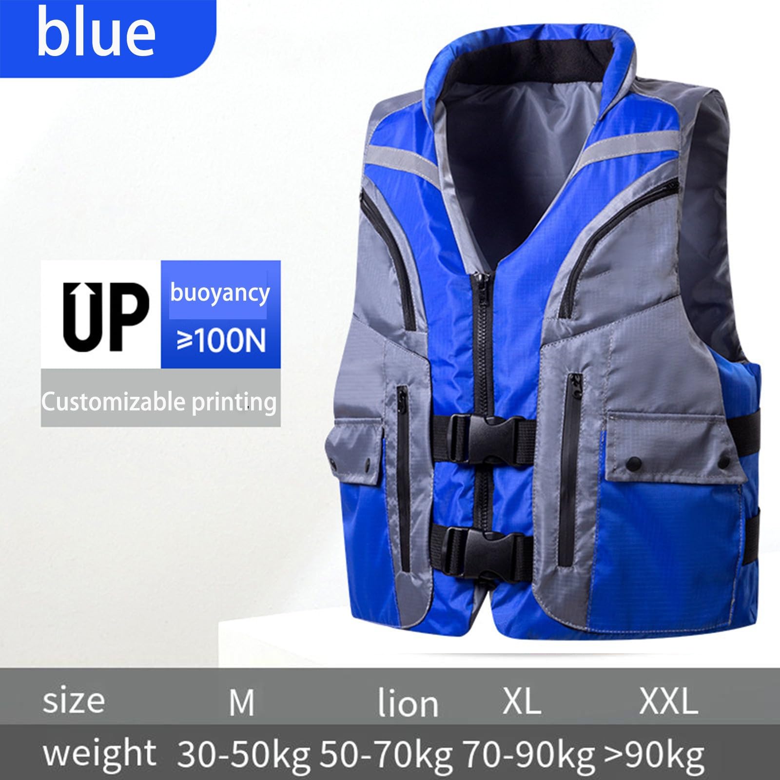 Gilet Salvagente Ad Alta visibilità in Nylon dalle M A XXL Giallo E Blu, Robusto E Impermeabile con Linea Ergonomica per Pesca, Kayak E Navigazione Tranquilla in Mare