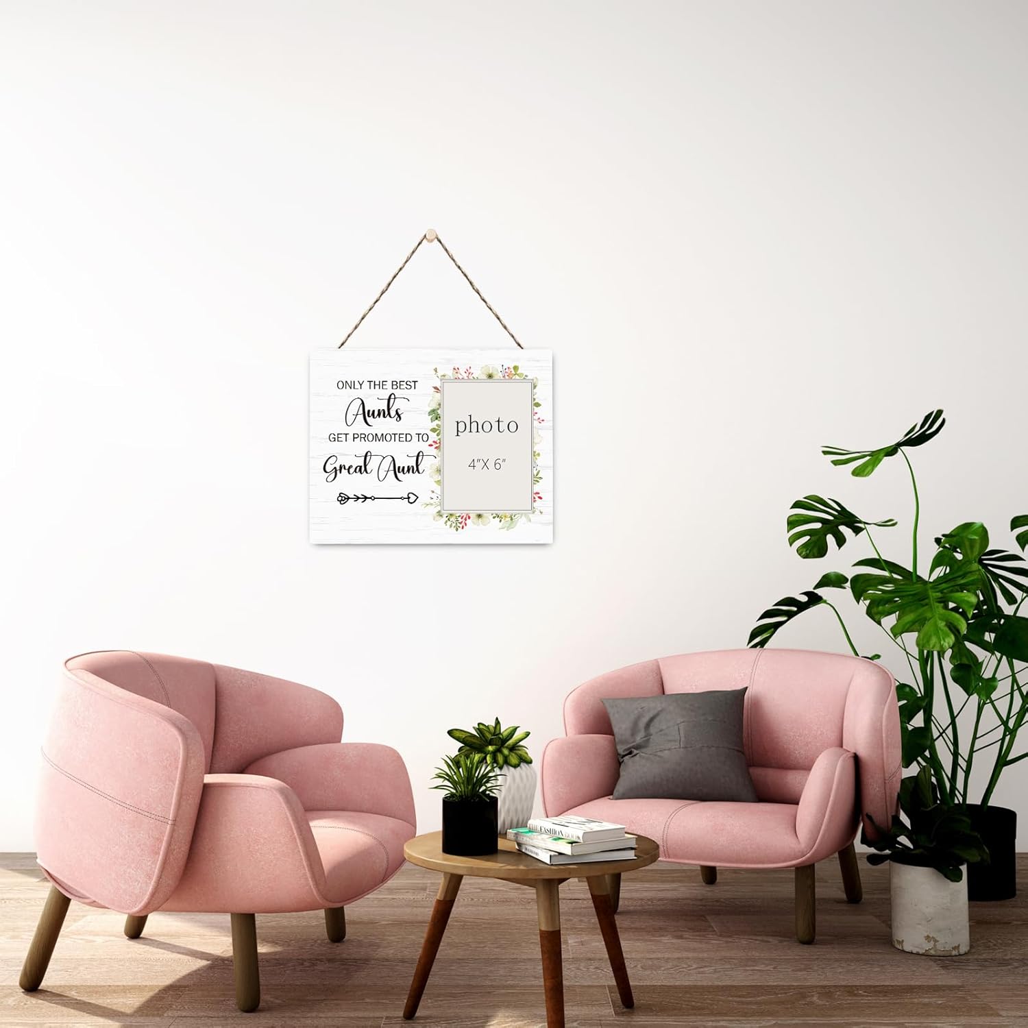 Aunt Gift Picture Frame, Only the Best Aunts Get Promoted to Great Aunt Wooden Photo Frame, Funny Pregnancy Announcements Keepsake, Tabletop Wall Display (4x6 Inch Photo) - Image 4