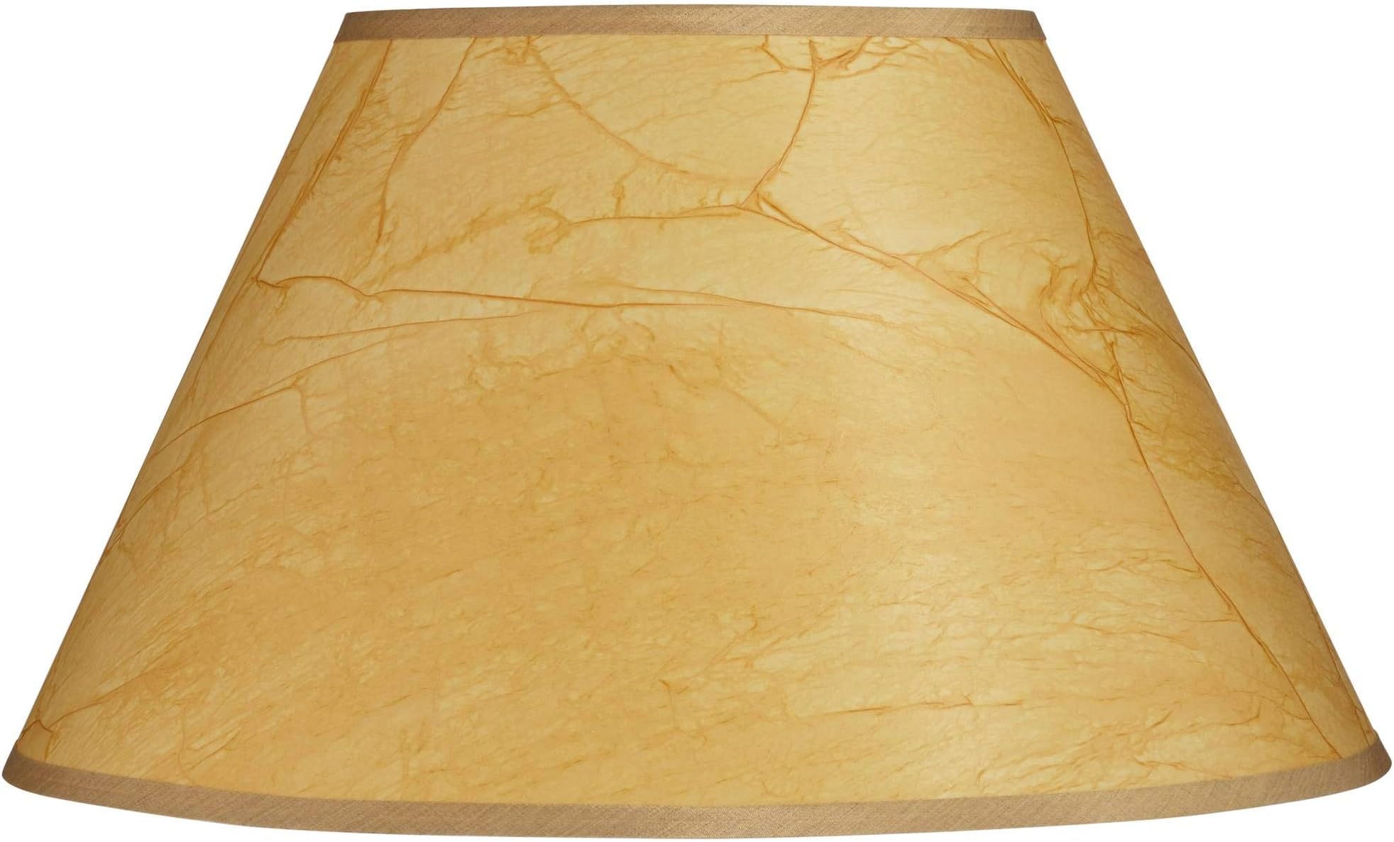 Crinkle Paper Large Empire Lamp Shade 10" Top x 20" Bottom x 12" Slant x 11" High (Spider) Replacement with Harp and Finial - Springcrest