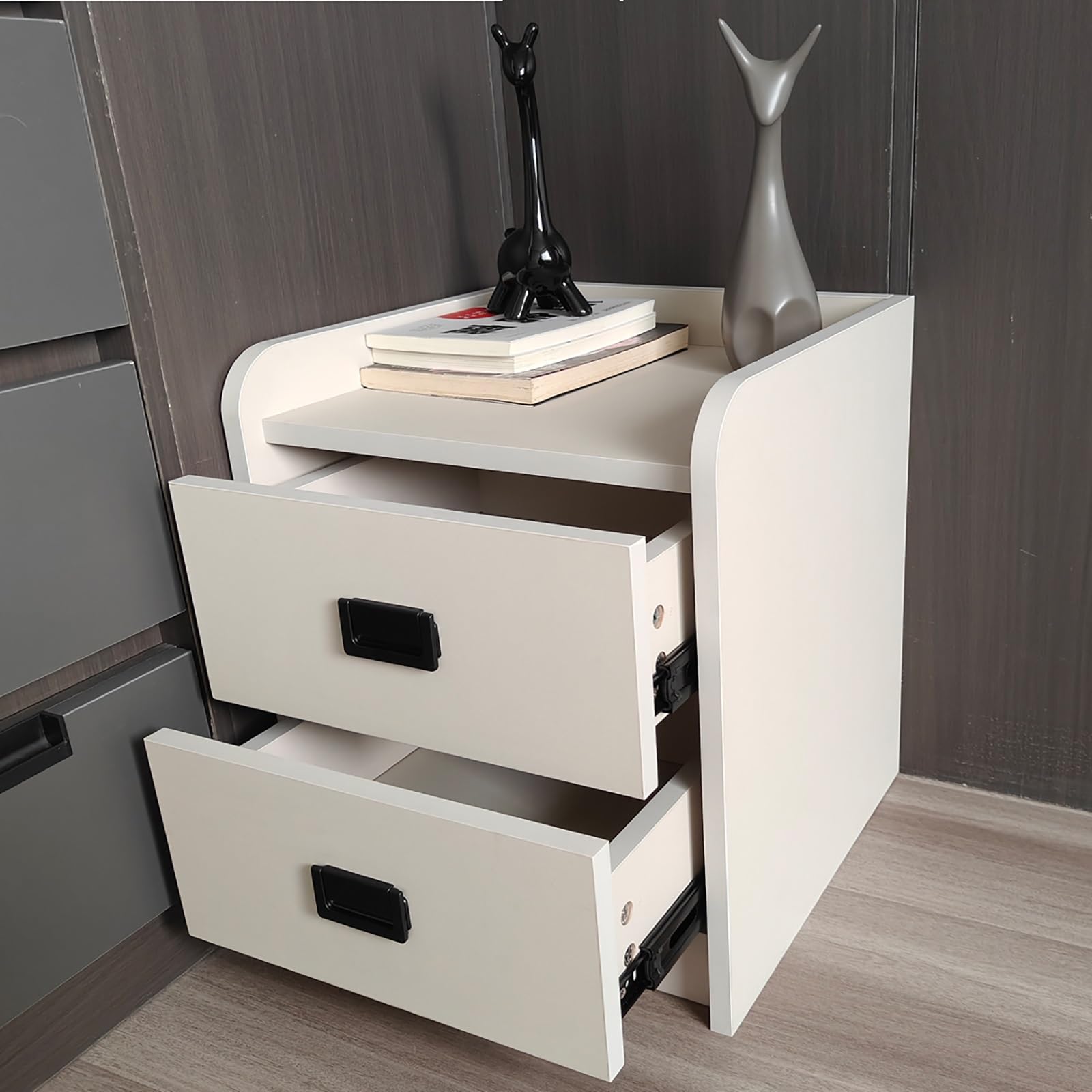 Table de chevet à double tiroir anti-choc et silencieuse pour la chambre