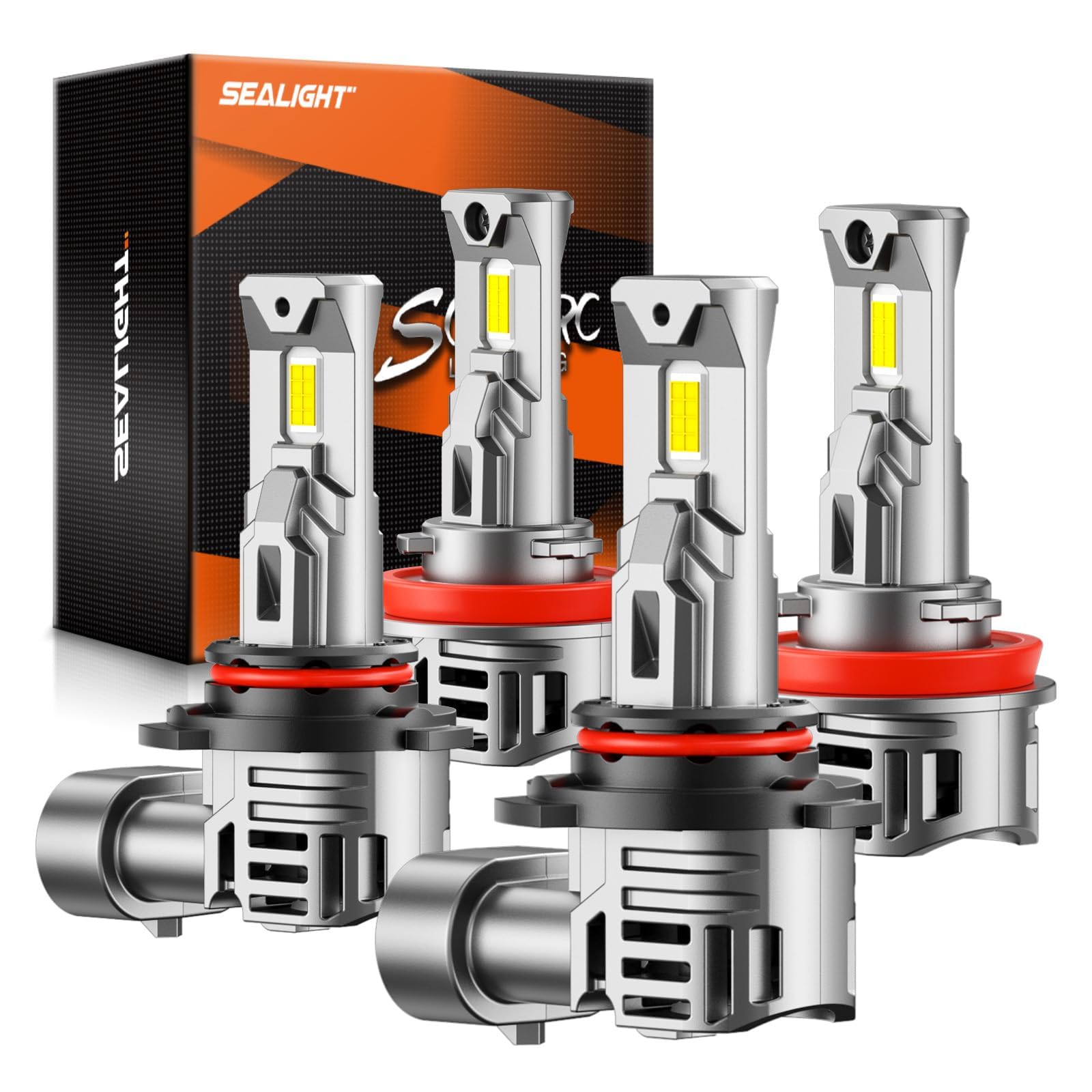 Photo 1 of SEALIGHT 9005 H11 Lights Bulb Combo, 80000LM, 800% More Light, High-Performance Fog and Off-Road Lights, 9005/HB3 H11/H9/H8 Fog Light, Pack of 4