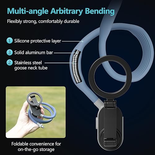 Miniatura 5 de Soporte magnético para teléfono celular, soporte para teléfono para cuello POVVlog, soporte para selfie, manos libres, soporte para el cuello,
