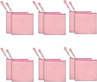 Vista 15 de Paquete de 12 bolsas de lona de algodón para manualidades, bolsa multiusos para cosméticos, bolsas de maquillaje con cremallera, bolsa de aseo