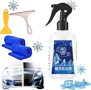 Fast-Acting Ice Melting Spray for Windshields, De Icer for Car Windshield, Fast-Acting Ice Melting Spray for Car Windscreens, Mirrors, Headlights, Prevent Re Freezing 17oz (1Pcs-300ml)