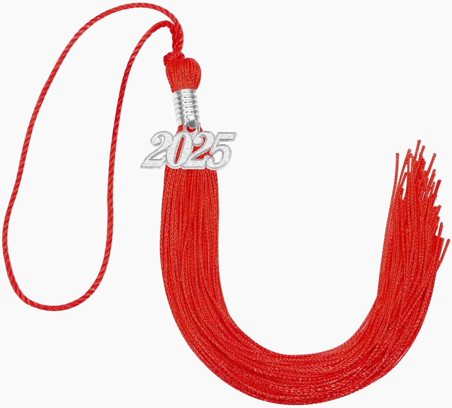 Penta Angel 2025 Graduation Tassel Soft Silky Graduation Cap Tassel Academic Decoration Tassel with Silver 2025 Year Charm for Graduate Cap Hat Party Ceremony Souvenir Gifts (Black)