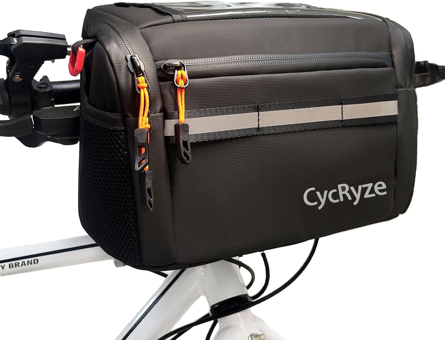 Bicycle front bag, Multifunctional handlebar bag, Thermal insulation bike bag, Large-capacity waterproof, Crossbody bag with shoulder strap, Compatible with mobile phones below 6.5 inches