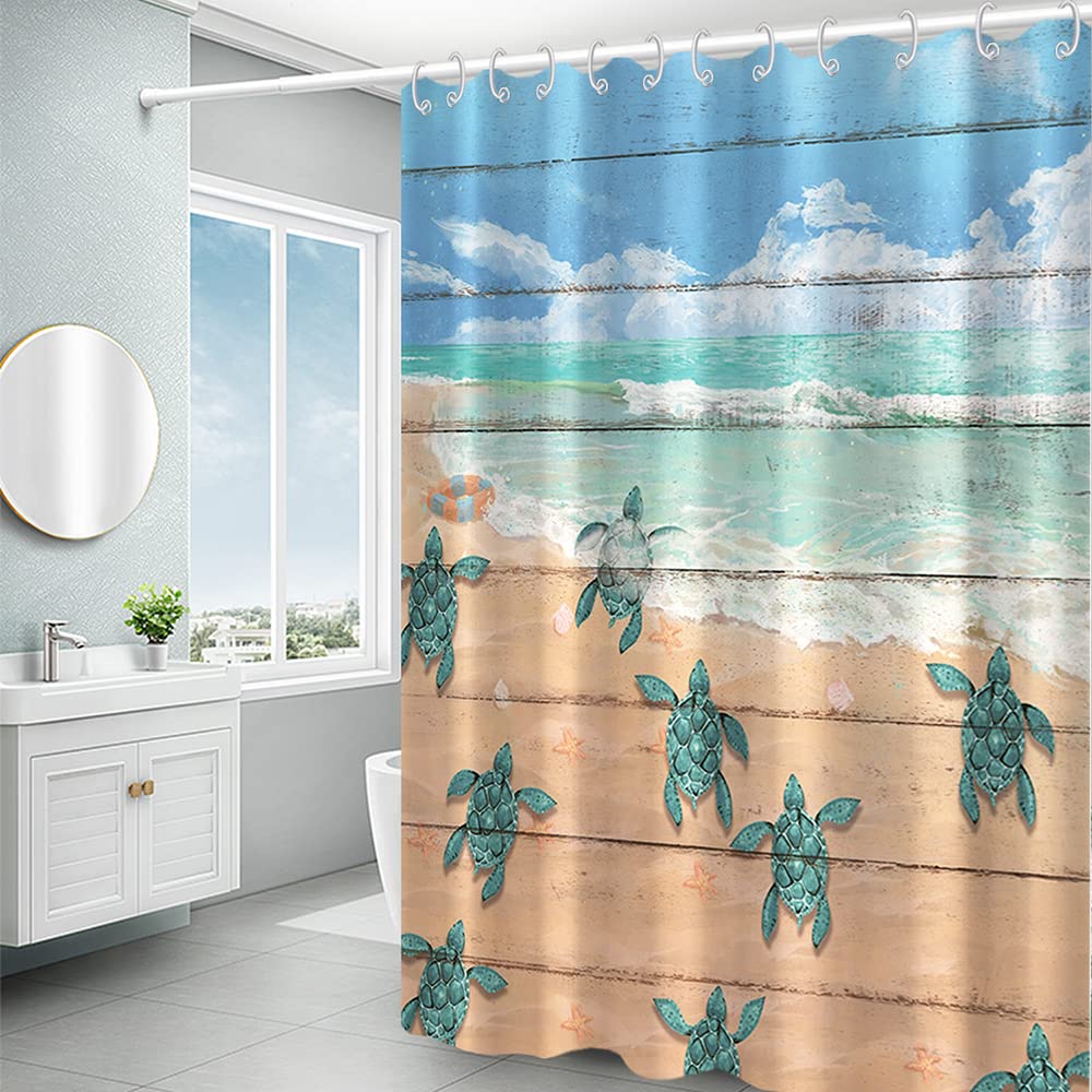 Kids Beach Shower Curtain Hello Summer Shower Curtain - 72x72 Inch Blue  Ocean Theme With Starfish For Kids Bathroom Decor Toddler Girl Shower  Curtain, image size:1000x1000