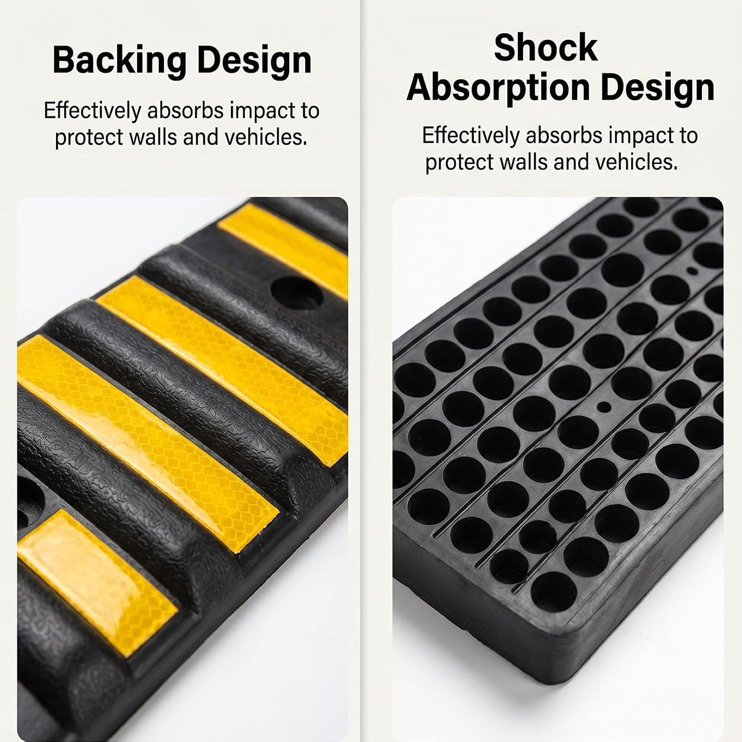 39" Garage Wall Protector - Heavy-Duty Rubber Bumper (3-Pack) for Vehicle Parking Safety, Wall Protection, Durable Car Guard, Easy to Install, Maximize Garage Space.