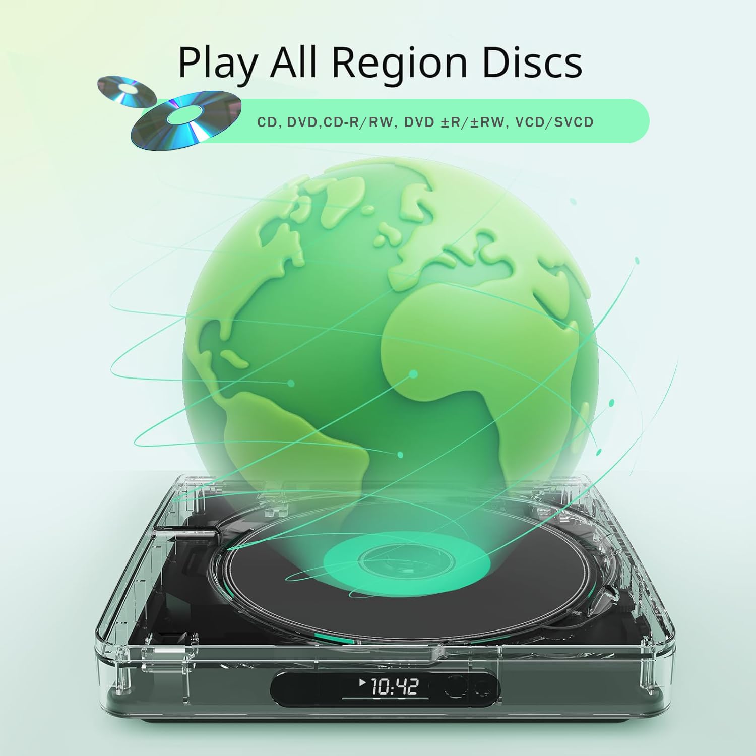 Mini lettore DVD, lettore DVD/CD YOTON 1080P HD, supporto TV HDMI/USB, nessuna limitazione regionale, NTSC/PAL, ultima funzione di memoria, telecomando