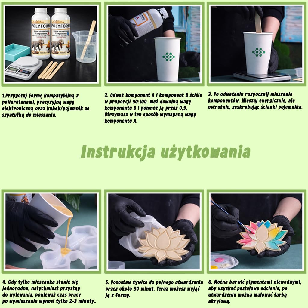 Resin Pro Polyform Wysoce płynna żywica poliuretanowa do odlewania. Odpowiednia do modelarstwa, majsterkowania, biżuterii i szybkiego prototypowania, beżowa - 4 Kg