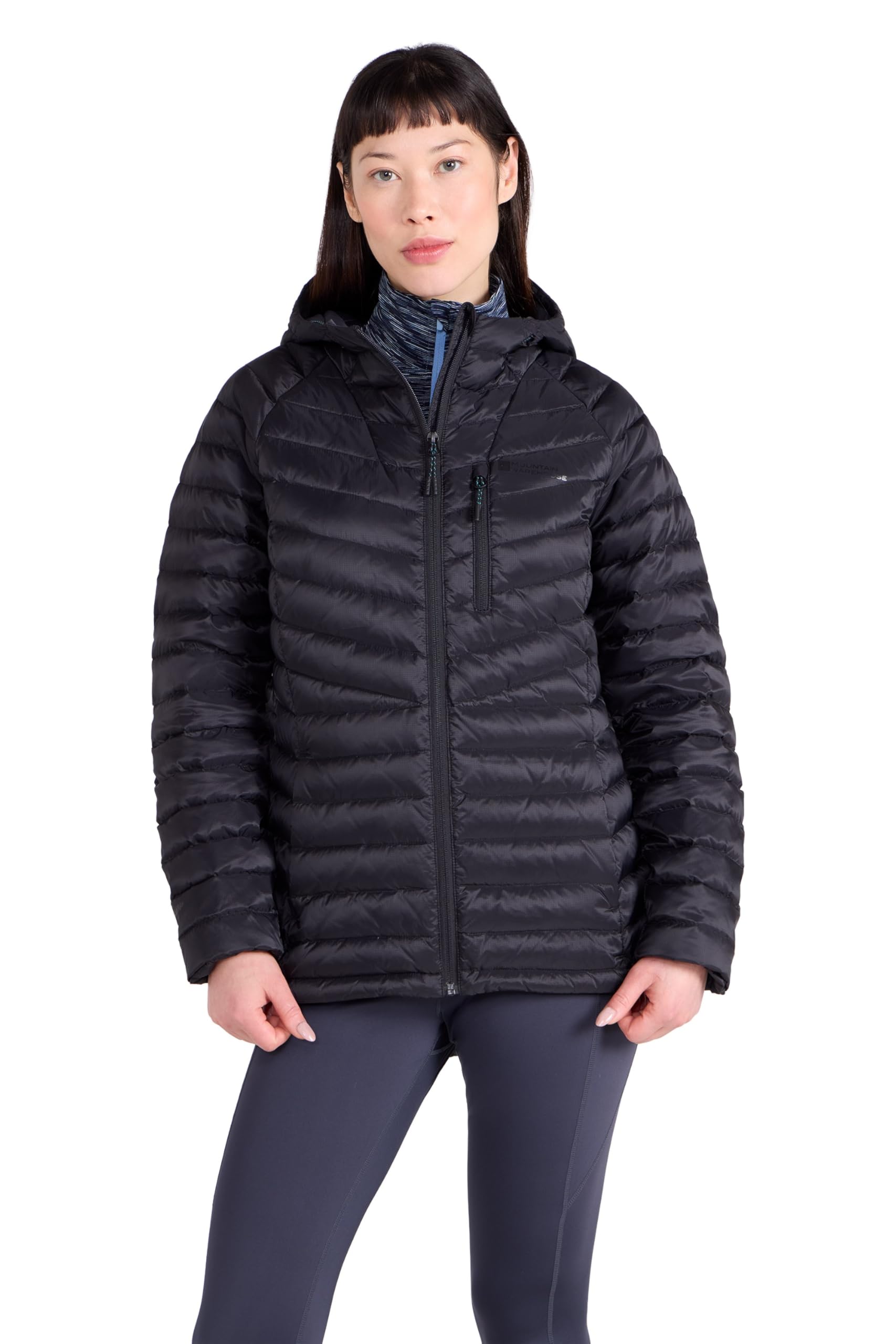 Mountain Warehouse Women's Black 'Skyline' Lightweight Water Resistant Hydrophobic Down Jacket In | Size: 10