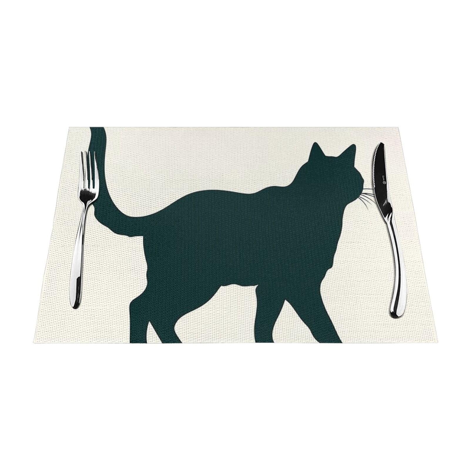 Set de table antidérapant résistant chaleur vinyle lavable chat heureux x6